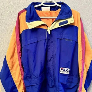 Vintage FILA Expedition Mens Sm Jacket Windbreaker Retro Colorblock Hidden Hood